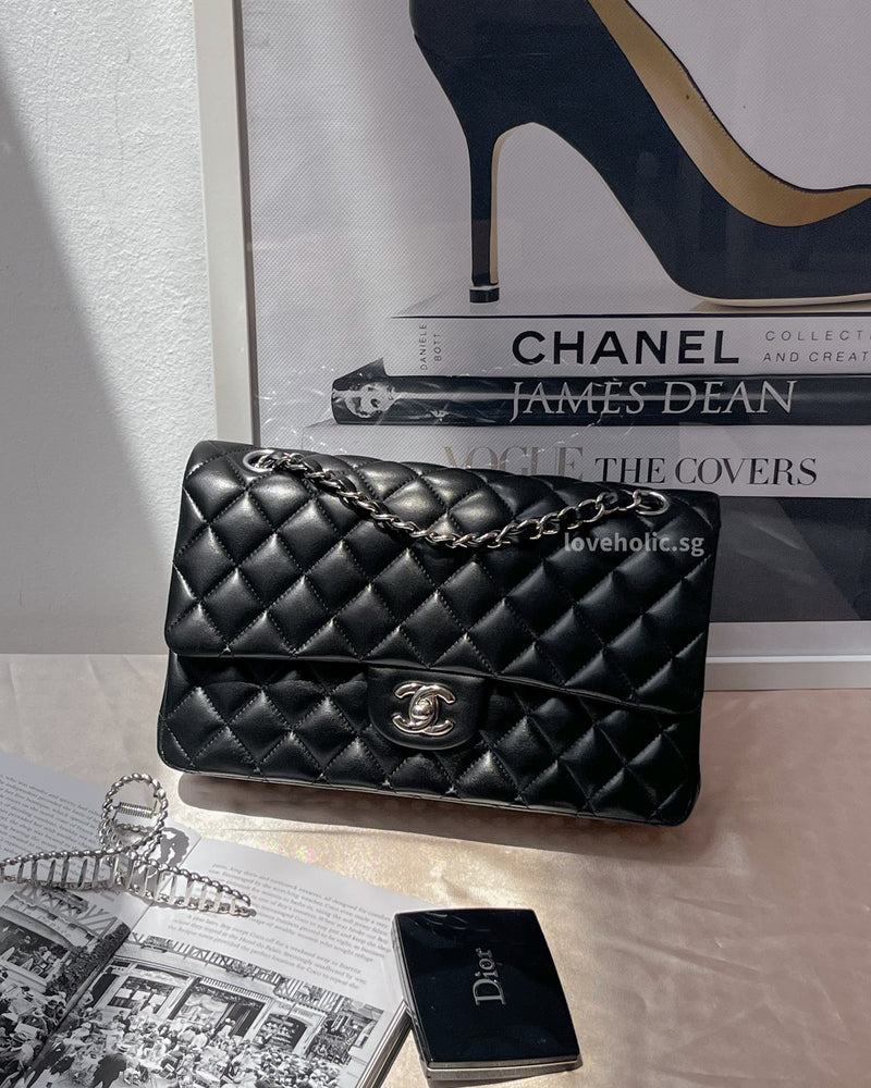 Chanel Classic Flap Medium | Black Lambskin Silver Hardware-main