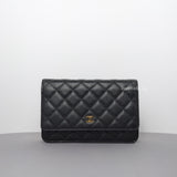 Chanel Wallet On Chain Black Caviar Gold Hardware-whitebackground