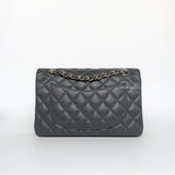 Chanel Classic Flap Small | 21B Dark Grey Caviar Light Gold Hardware-back