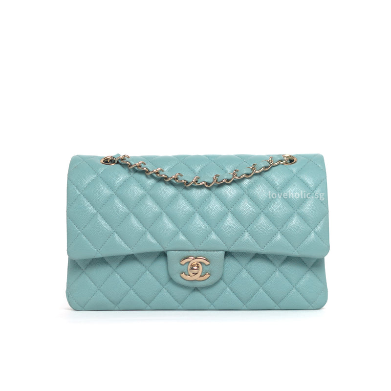 Chanel Classic Flap Medium | 20C Tiffany Blue Caviar Light Gold Hardware