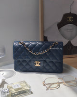 Chanel Classic Flap Small | 19C Navy Blue Caviar Light Gold Hardware-main