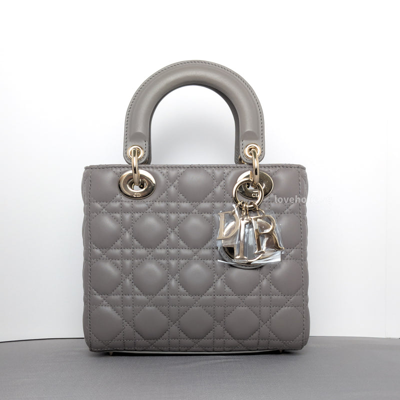 Dior My ABC Lady Dior Small | Taupe Lambskin Silver Hardware-whitebackground