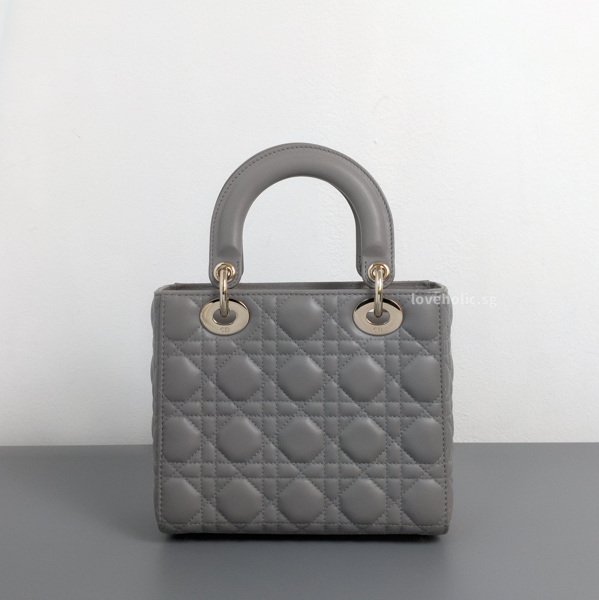Dior My ABC Lady Dior Small | Grey Lambskin Light Gold Hardware-back