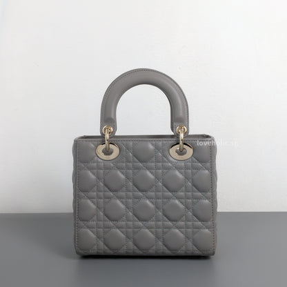 Dior My ABC Lady Dior Small | Grey Lambskin Light Gold Hardware-back