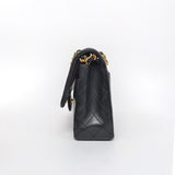 Chanel Vintage Classic Flap Medium | Black Lambskin 24K Gold Hardware-details