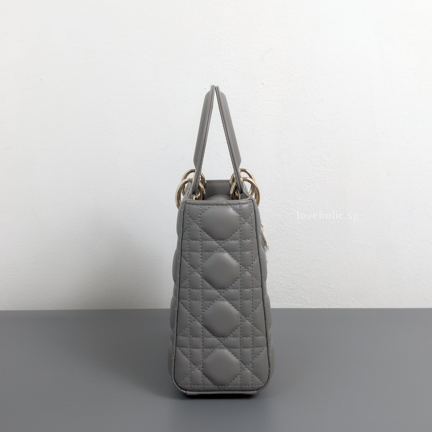 My ABC Lady Dior Small | Grey Lambskin Light Gold Hardware