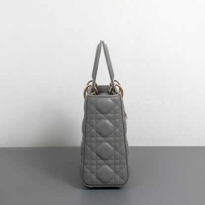 My ABC Lady Dior Small | Grey Lambskin Light Gold Hardware