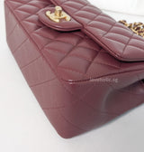 Chanel Mini Rectangle with Top Handle  | 22P Burgundy Lambskin Gold Hardware