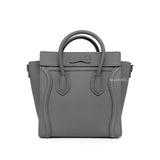 Celine Luggage Nano | Kohl  Grained Calfskin Brushed Gold Hardware-back