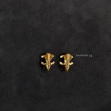 Chanel Vintage Earrings 1970's CC | Clip on  24K Gold Hardware-whitebackground