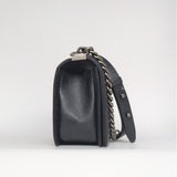 Chanel Old Boy Chervon Medium | Midnight Blue Caviar Ruthenium Hardware