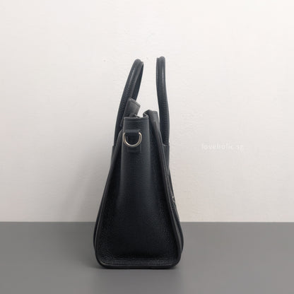 Luggage Nano | Black Calfskin Ruthenium Hardware