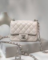 Chanel Classic Flap Mini Square | 18B Ivory Caviar Silver Hardware-main