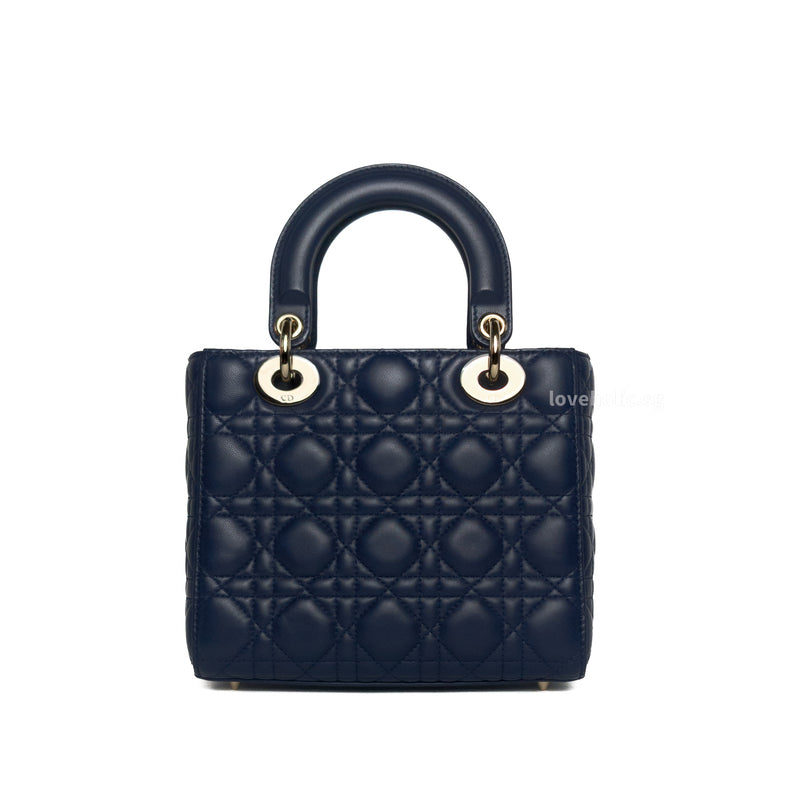 Dior My ABC Lady Dior Small Navy Lambskin Light Gold Hardware 3126 loveholic