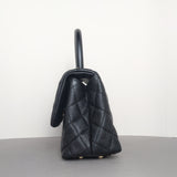 Chanel Coco Handle Small | 20K Midnight Blue Caviar Light Gold Hardware-details