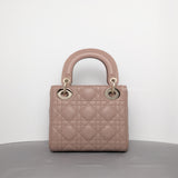 Dior Lady Dior Mini | Blush Lambskin Light Gold Hardware-back