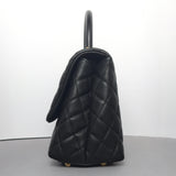 Chanel Coco Handle Medium | Black Caviar Brushed Gold Hardware-details
