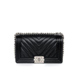 Chanel Boy Chervon Old Medium | Black Caviar Silver Hardware