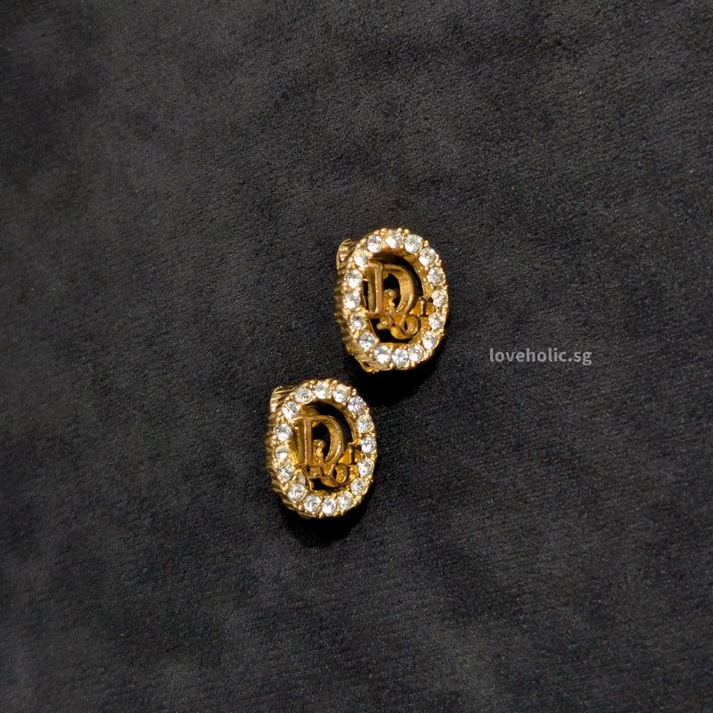 Dior Vintage Earrings  | Clip on  Gold Hardware-modelshots