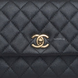 Coco Handle Small | 20K Midnight Blue Caviar Light Gold Hardware