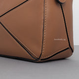 Puzzle Mini | Tan Calfskin Silver Hardware