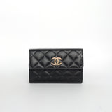 Chanel Wallet Black Caviar Light Gold Hardware-modelshots