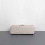 Classic Flap Mini Rectangle | 18B Ivory White Caviar Silver Hardware