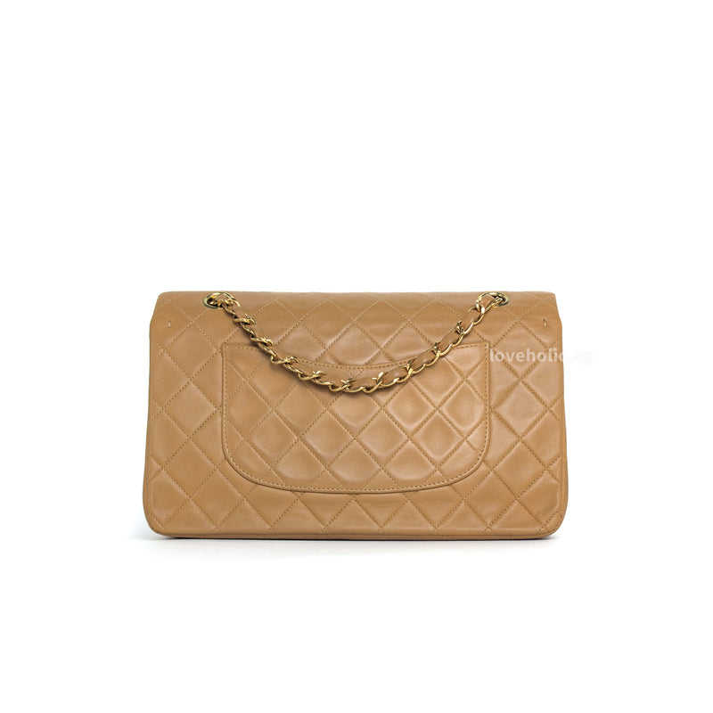 Chanel Vintage Classic Flap Medium | Caramel/Dark Beige Lambskin 24K Gold Hardware