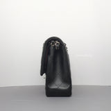 Chanel Classic Flap Medium | Black Lambskin Silver Hardware-details