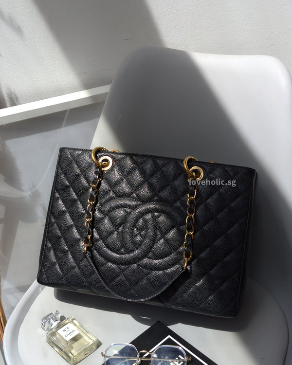 Chanel GST Grand Shopping Tote Medium | Black Caviar Gold Hardware