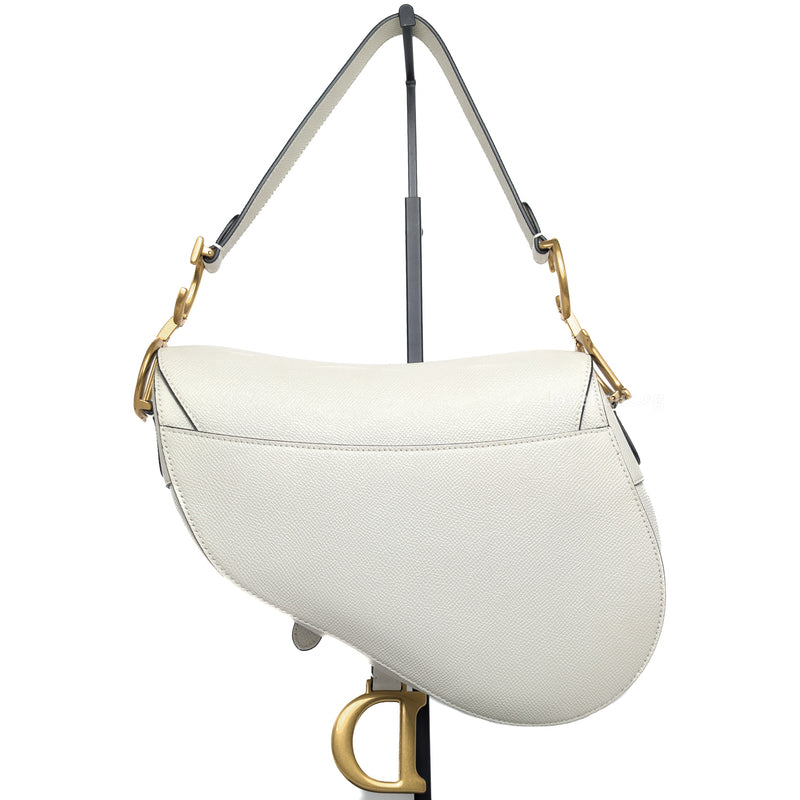 Dior Saddle Medium | Latte Grained Calfskin Brushed Gold Hardware