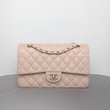 Chanel Classic Flap Medium | 21C Rose Claire Caviar Gold Hardware-whitebackground