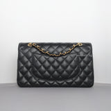Chanel Classic Flap Medium | Black Caviar Light Gold Hardware-back