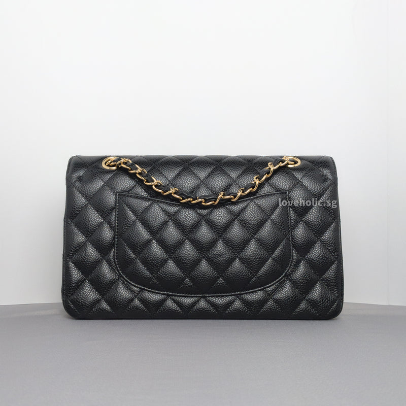 Chanel Classic Flap Medium | Black Caviar Light Gold Hardware-back