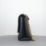 Flap Bag Chic Affinity | Black Caviar Brushed Gold Hardware