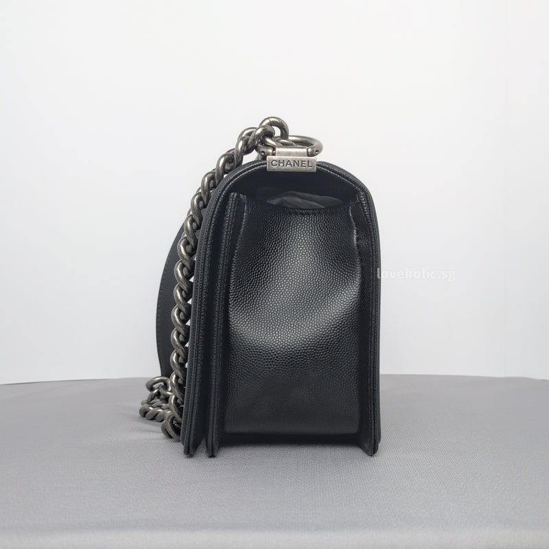 Boy Medium | Black Caviar Ruthenium Hardware