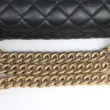 Chanel Boy Small | Black Caviar Brushed Gold Hardware