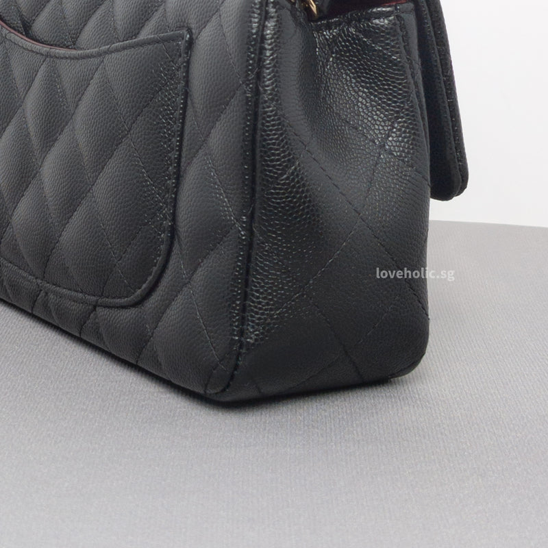 Classic Flap Mini Rectangle | 17B/17C Black Caviar Light Gold Hardware