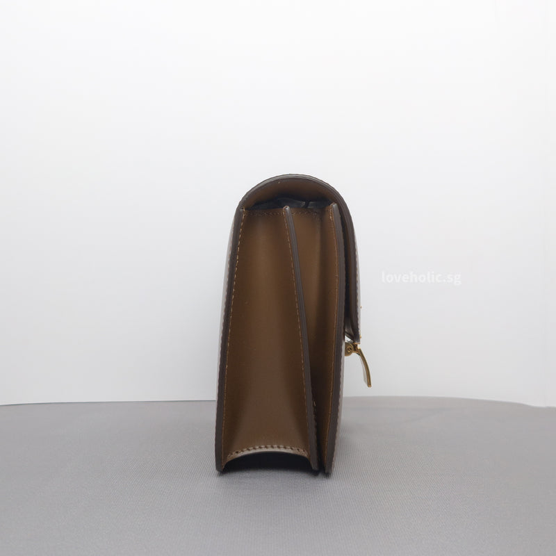 Box Teen | Camel Calfskin Brushed Gold Hardware