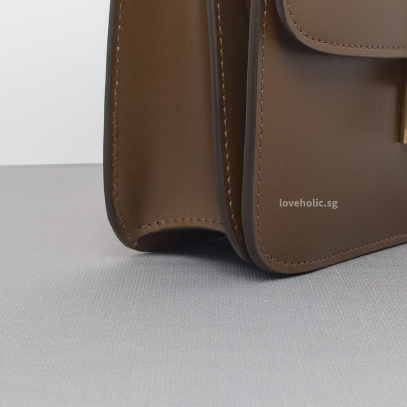 Box Teen | Camel Calfskin Brushed Gold Hardware