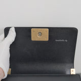 Boy Small | Black Caviar Brushed Gold Hardware