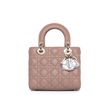 Dior My ABC Lady Dior Small | Blush Lambskin Light Gold Hardware-whitebackground