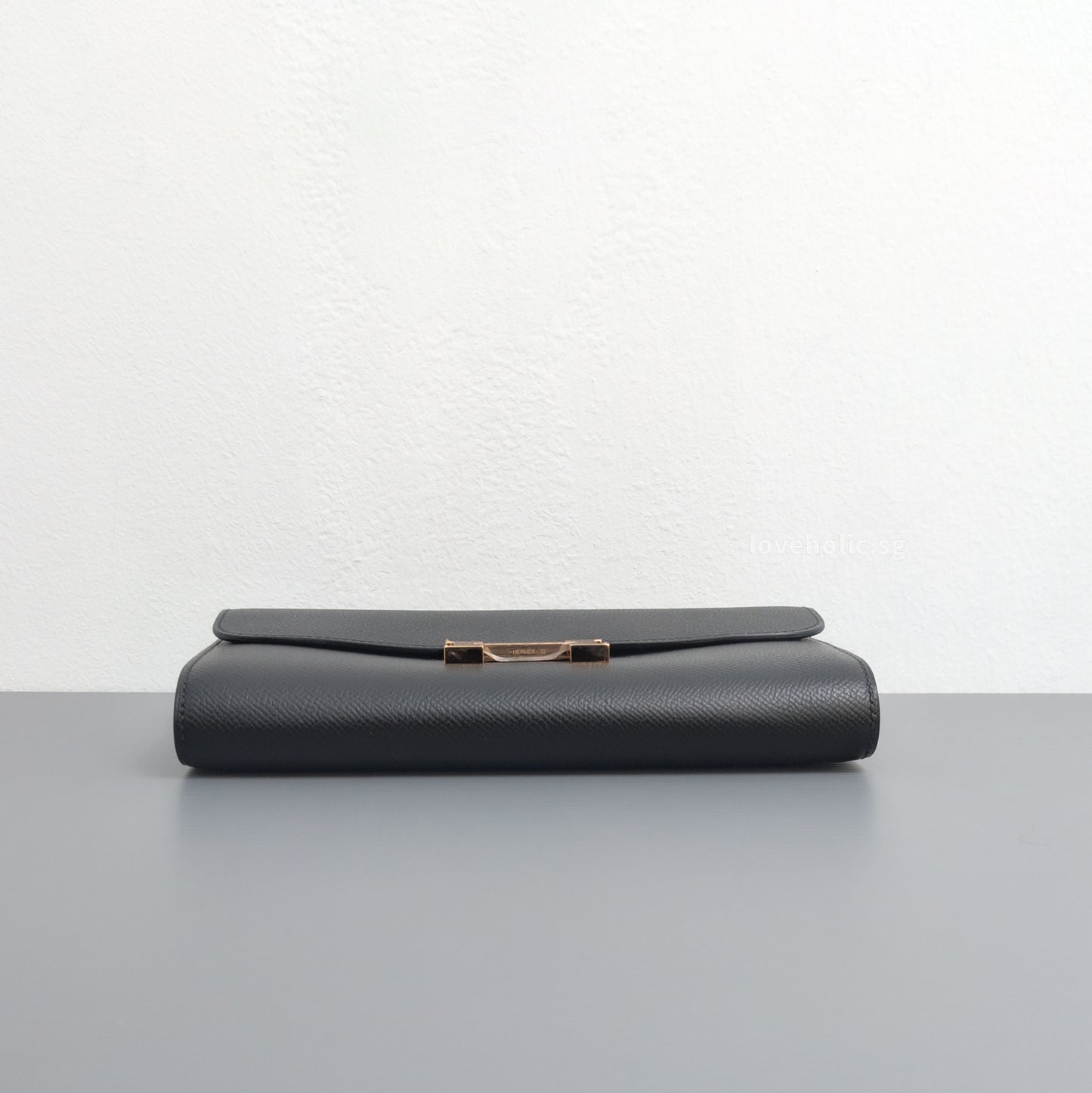 Hermes Constance To Go | Black Epsom Rose Gold Hardware-details