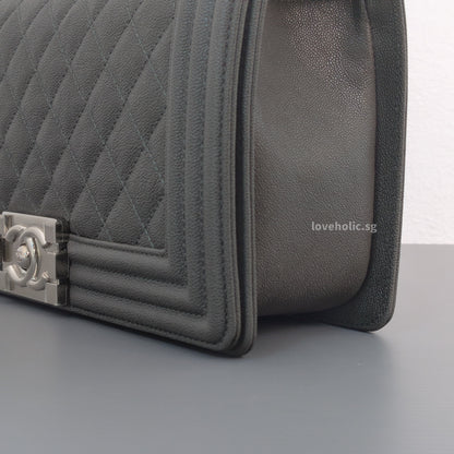 Boy Old Medium | 20S Grey Caviar Silver Hardware