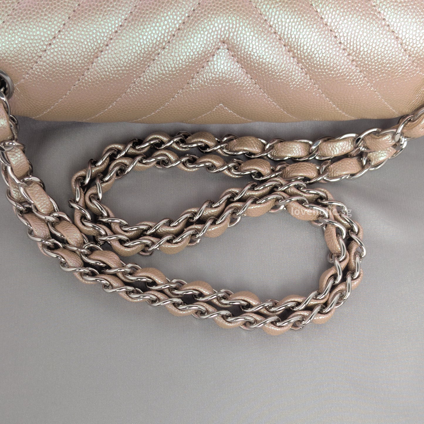 Classic Chevron Medium | 17B Rose Gold Caviar Silver Hardware