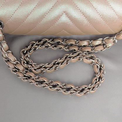 Classic Chevron Medium | 17B Rose Gold Caviar Silver Hardware