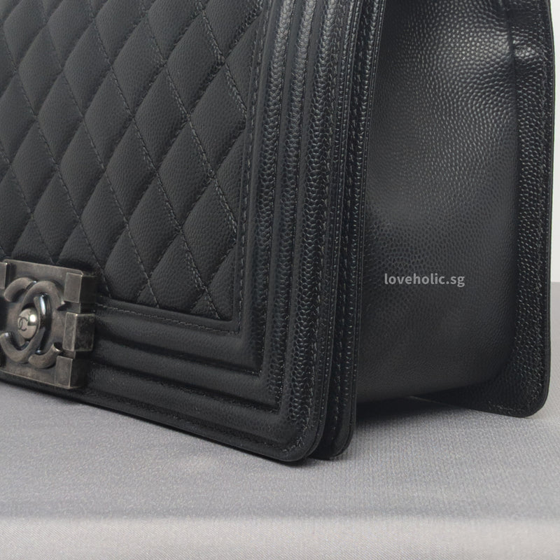 Boy Medium | Black Caviar Ruthenium Hardware