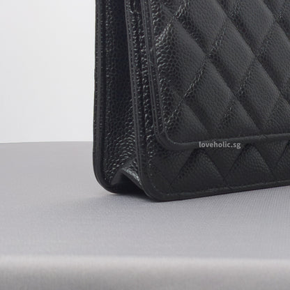 Wallet On Chain Black Caviar Gold Hardware