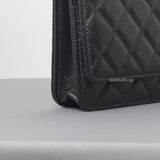 Wallet On Chain Black Caviar Gold Hardware