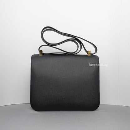 Hermes Constance 24 Black Arson Epsom Gold Hardware-back